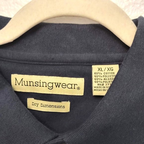 Munsingwear Dry Dimensions NWT Navy Blue Polo Shirt SZ XL - Picture 2 of 10